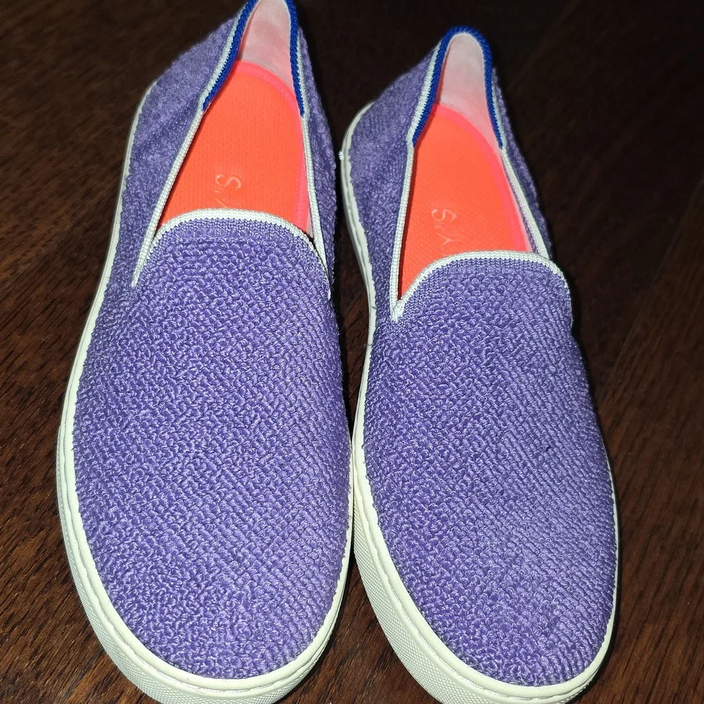 Rothys Amethyst Purple Terry Slip On Sneakers Shoes Cute Comfy Womens size 6 - Picture 4 of 13